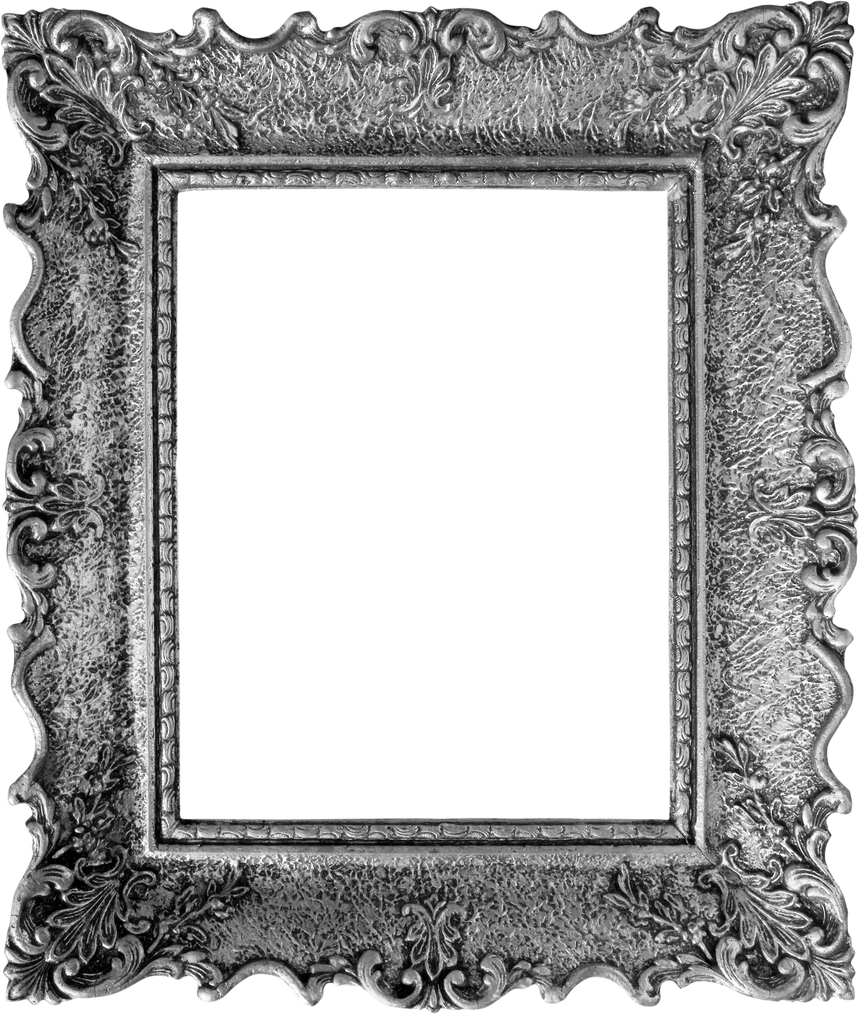 Silver Mirror Frame Cutout