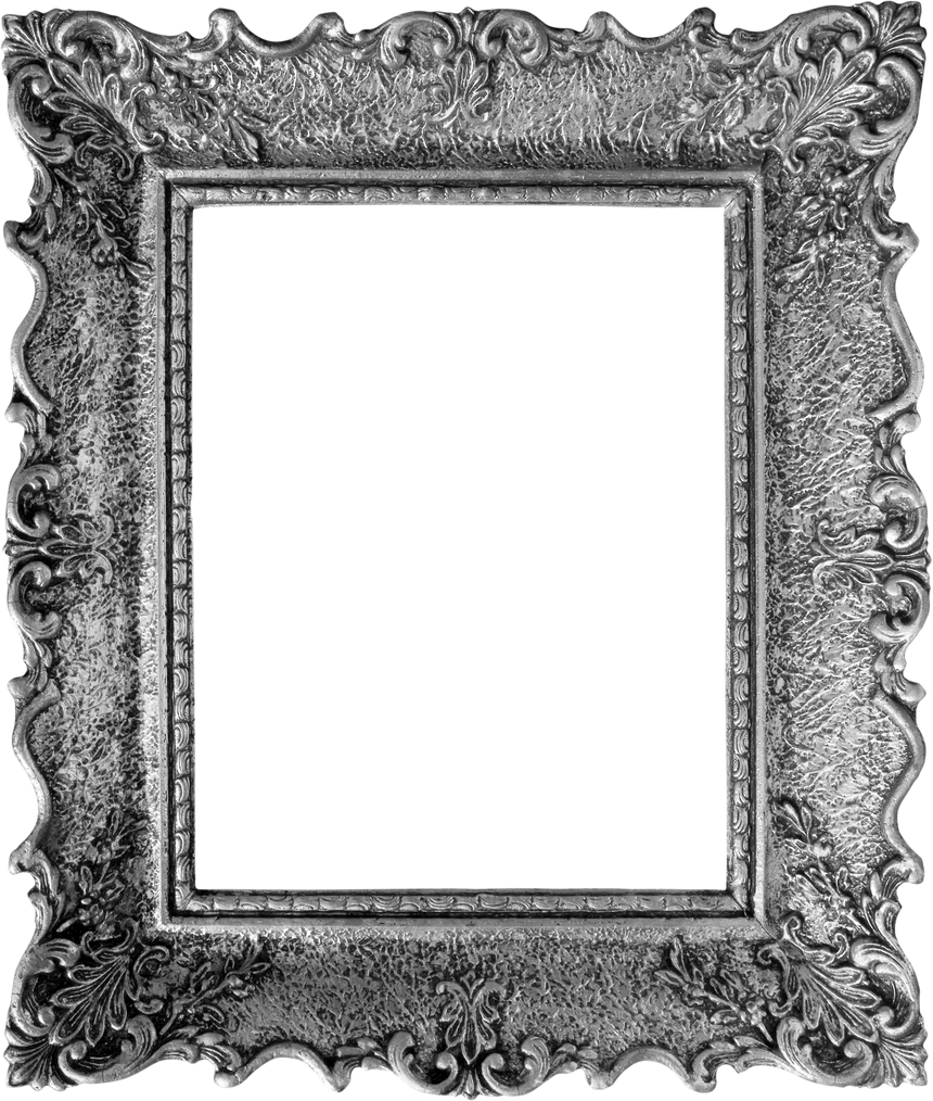 Silver Mirror Frame Cutout